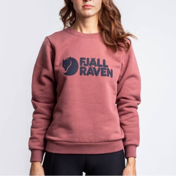 Fjallraven Mesa Mauve Pink Logo Cotton Crewneck Women's Small - Picture 1 of 14